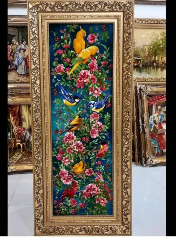 A masterpiece of elegance and nature! ✨ Hand-painted birds and blossoms, framed in pure luxury. 💫 Perfect for art lovers & collectors! DM to make it yours!